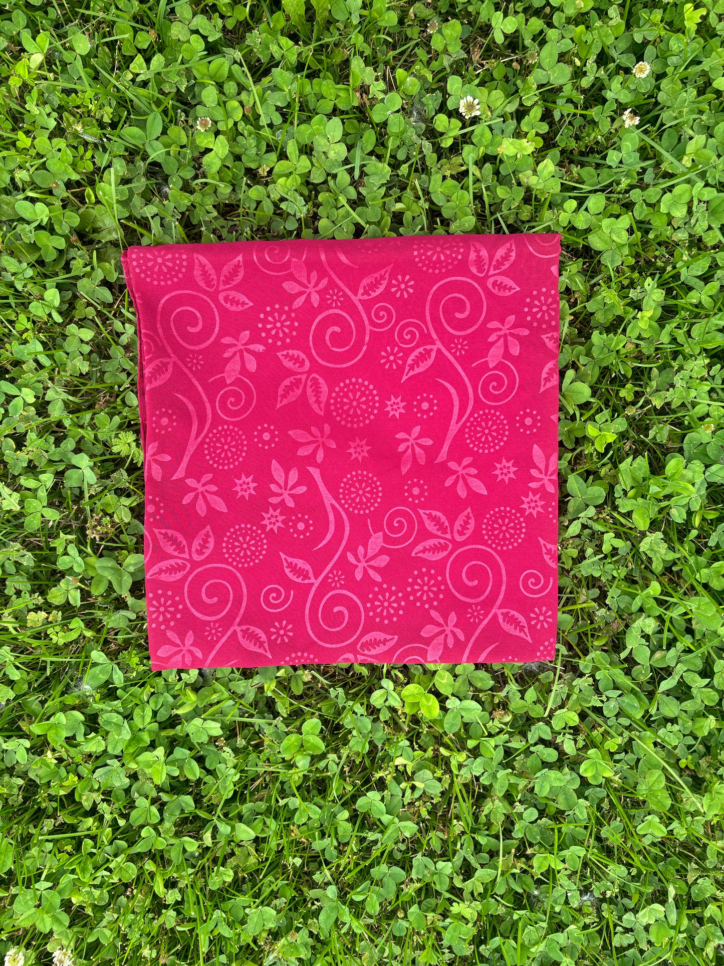 Burgundy Sheer Printed Scarf / Headwrap