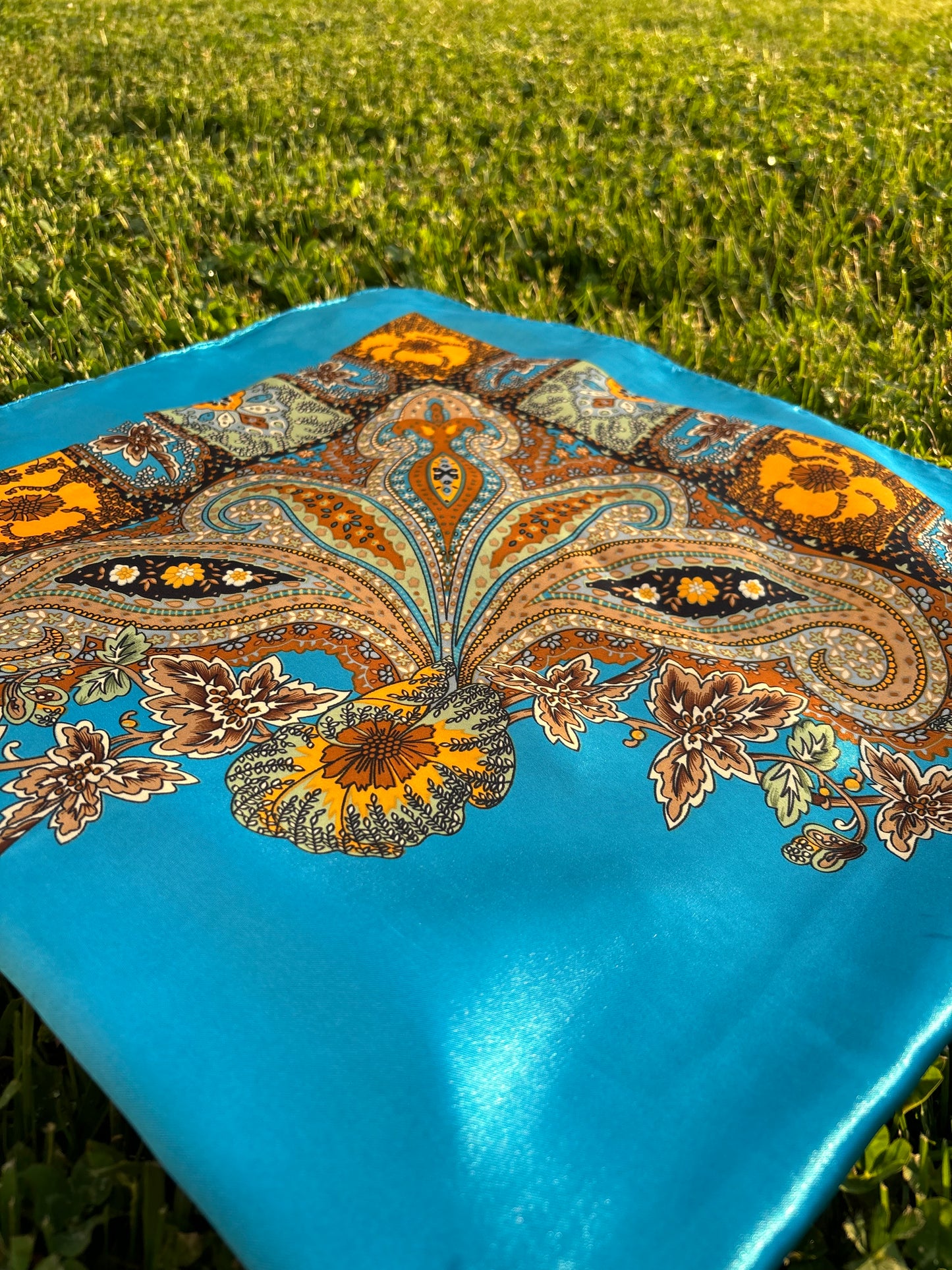 Blue Printed Headwrap