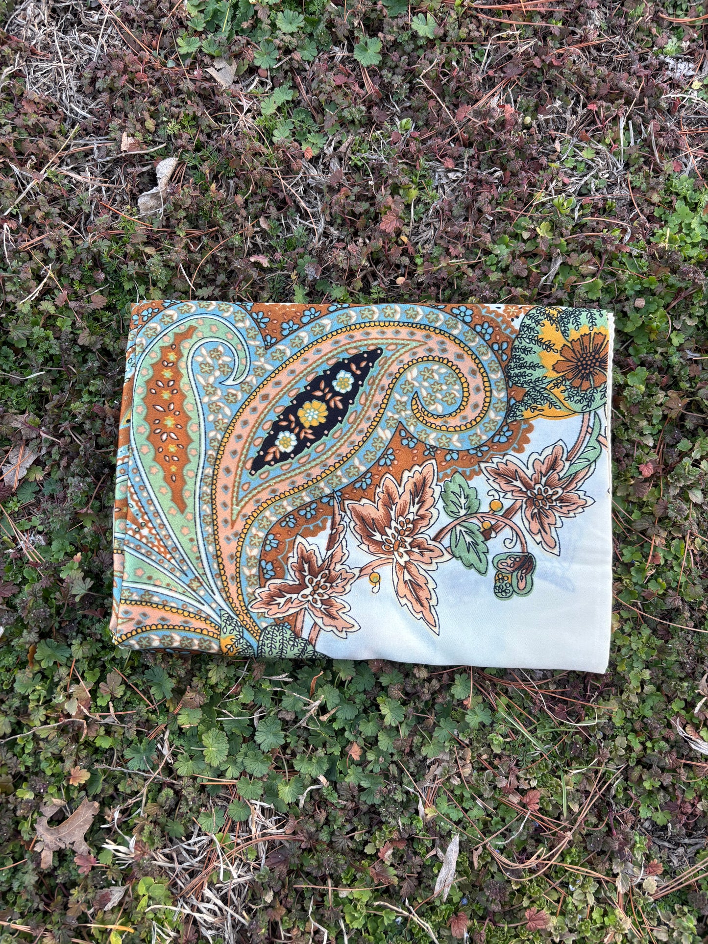 Beige Printed Headwrap
