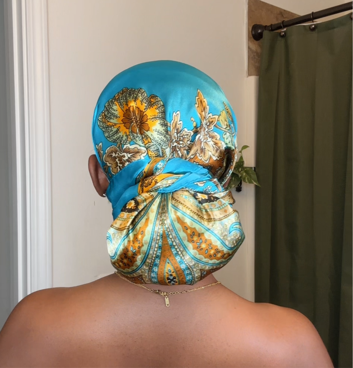 Blue Printed Headwrap