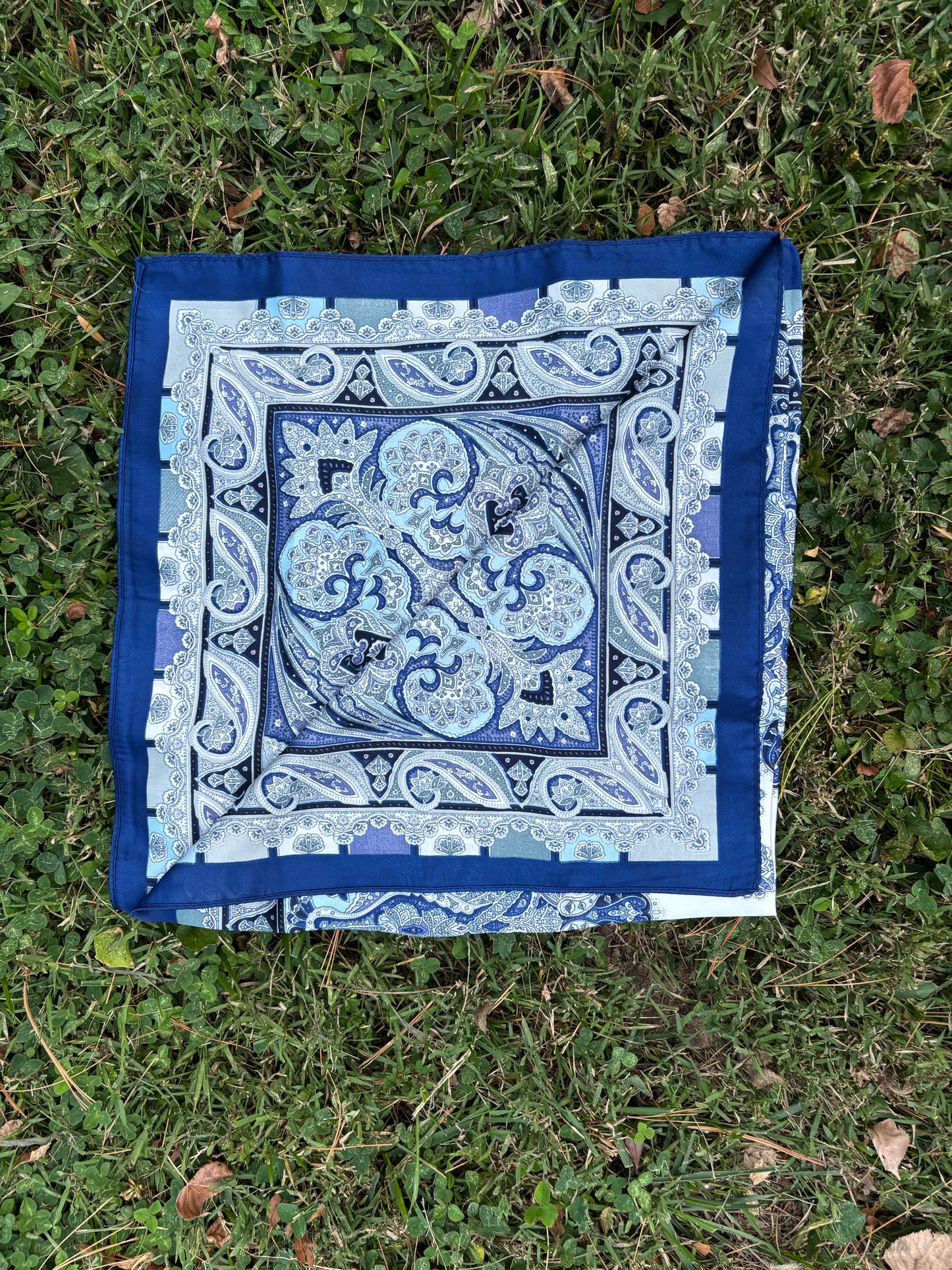 Blue Printed Headwrap