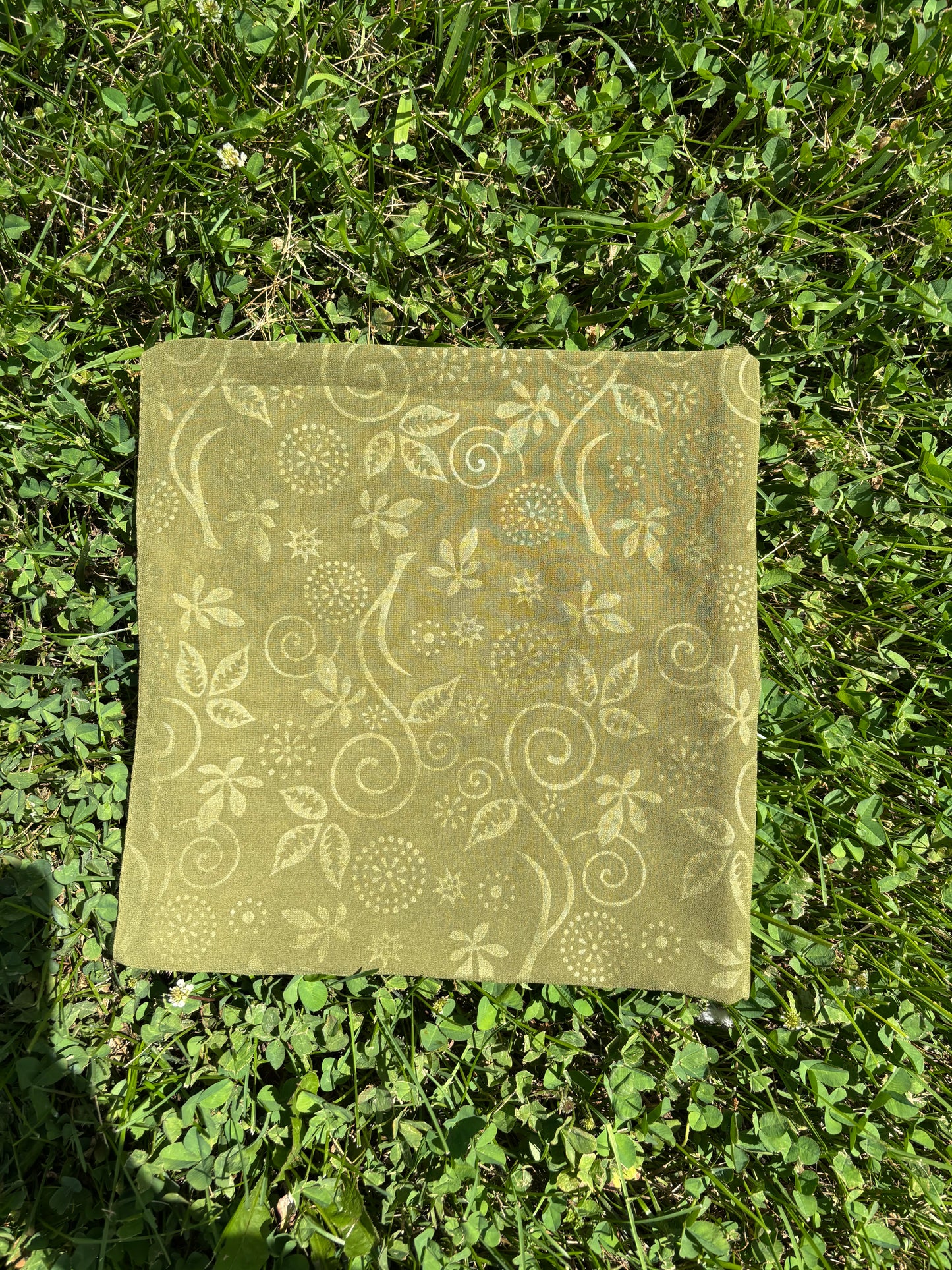 Green Sheer Printed Scarf / Headwrap