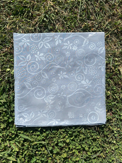 Gray Sheer Printed Scarf/ Headwrap