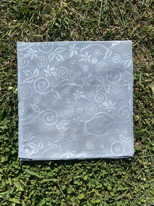 Gray Sheer Printed Scarf/ Headwrap