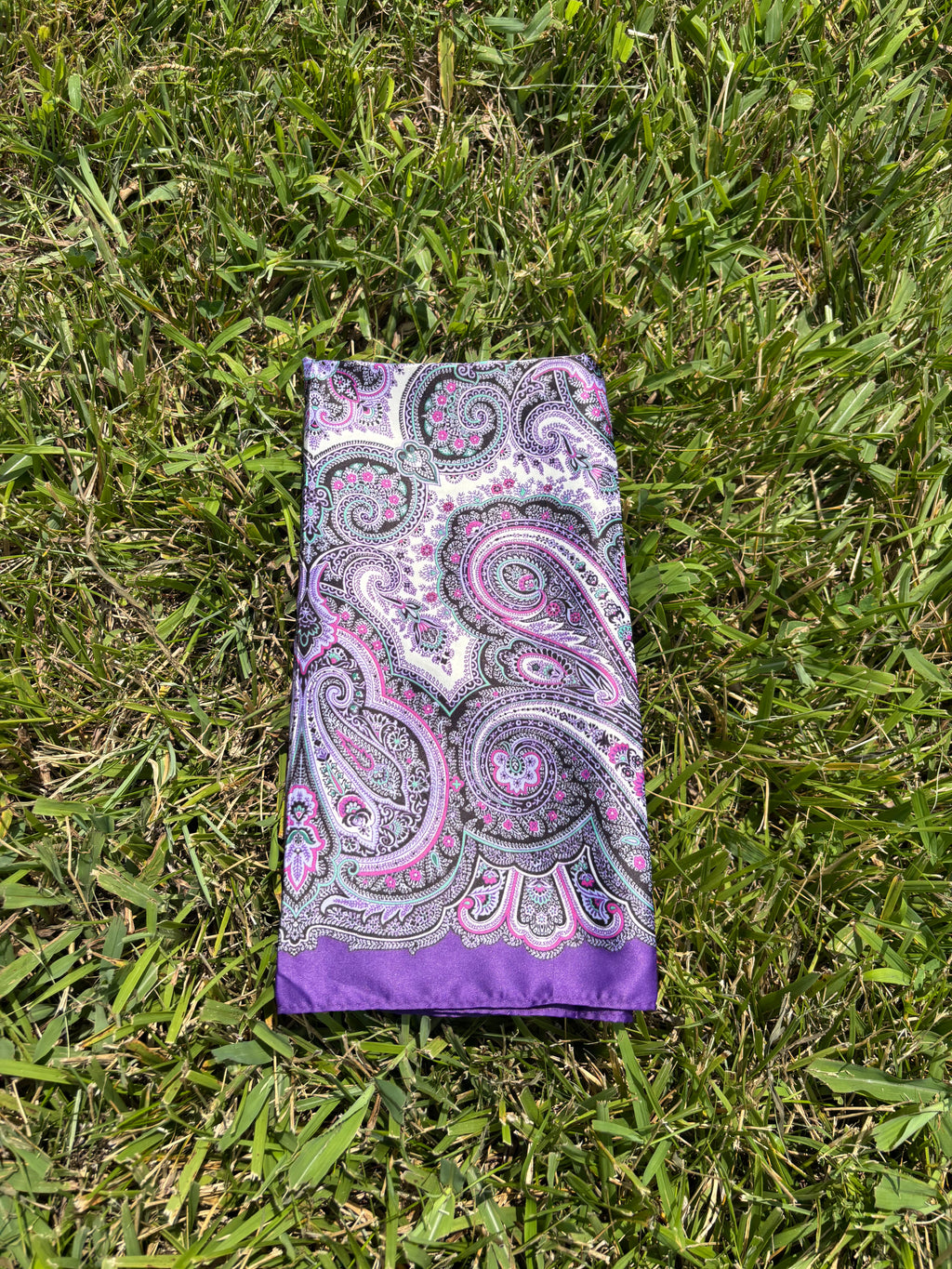 Purple Paisley Printed Headwrap