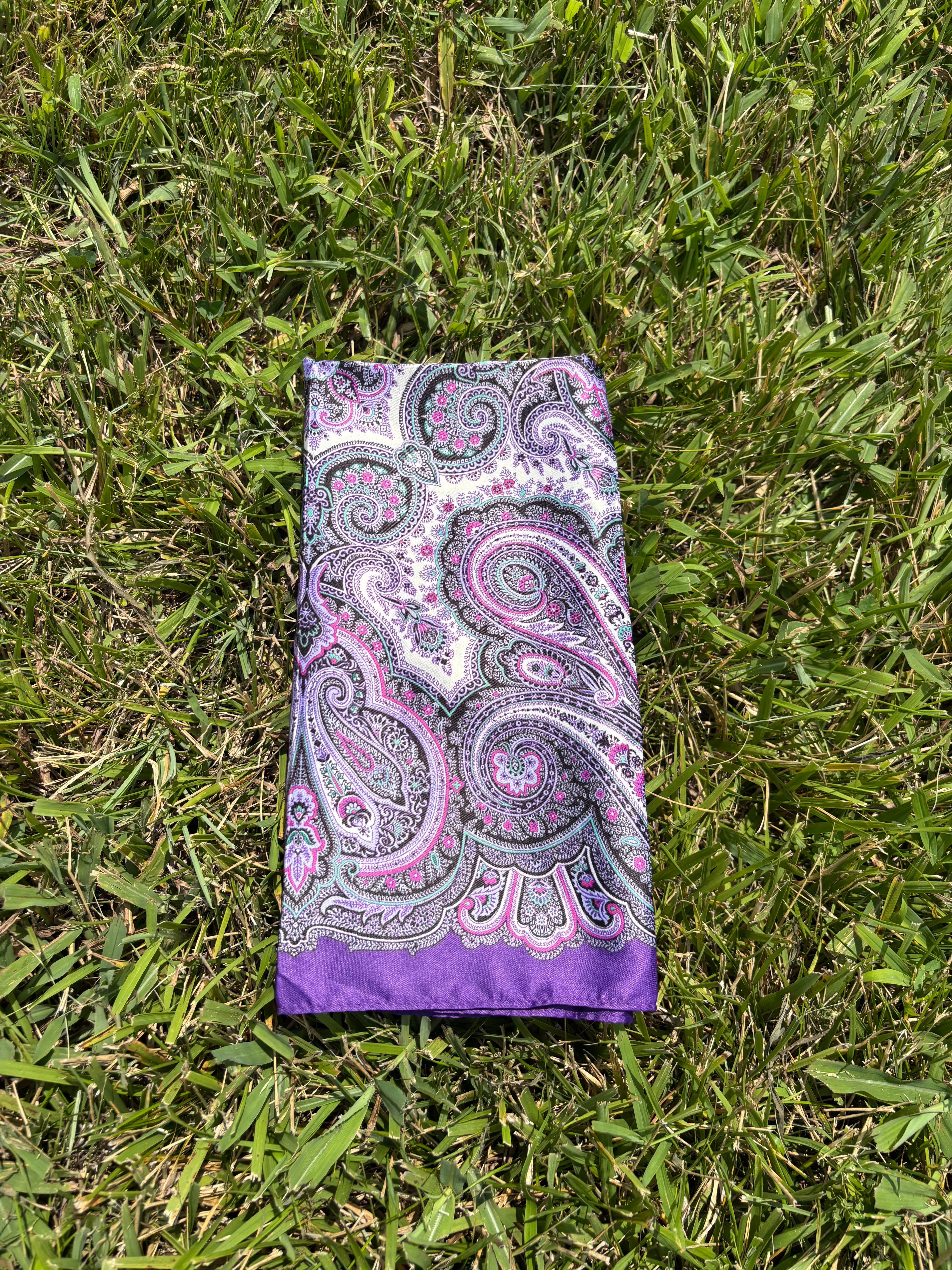 Purple Paisley Printed Headwrap