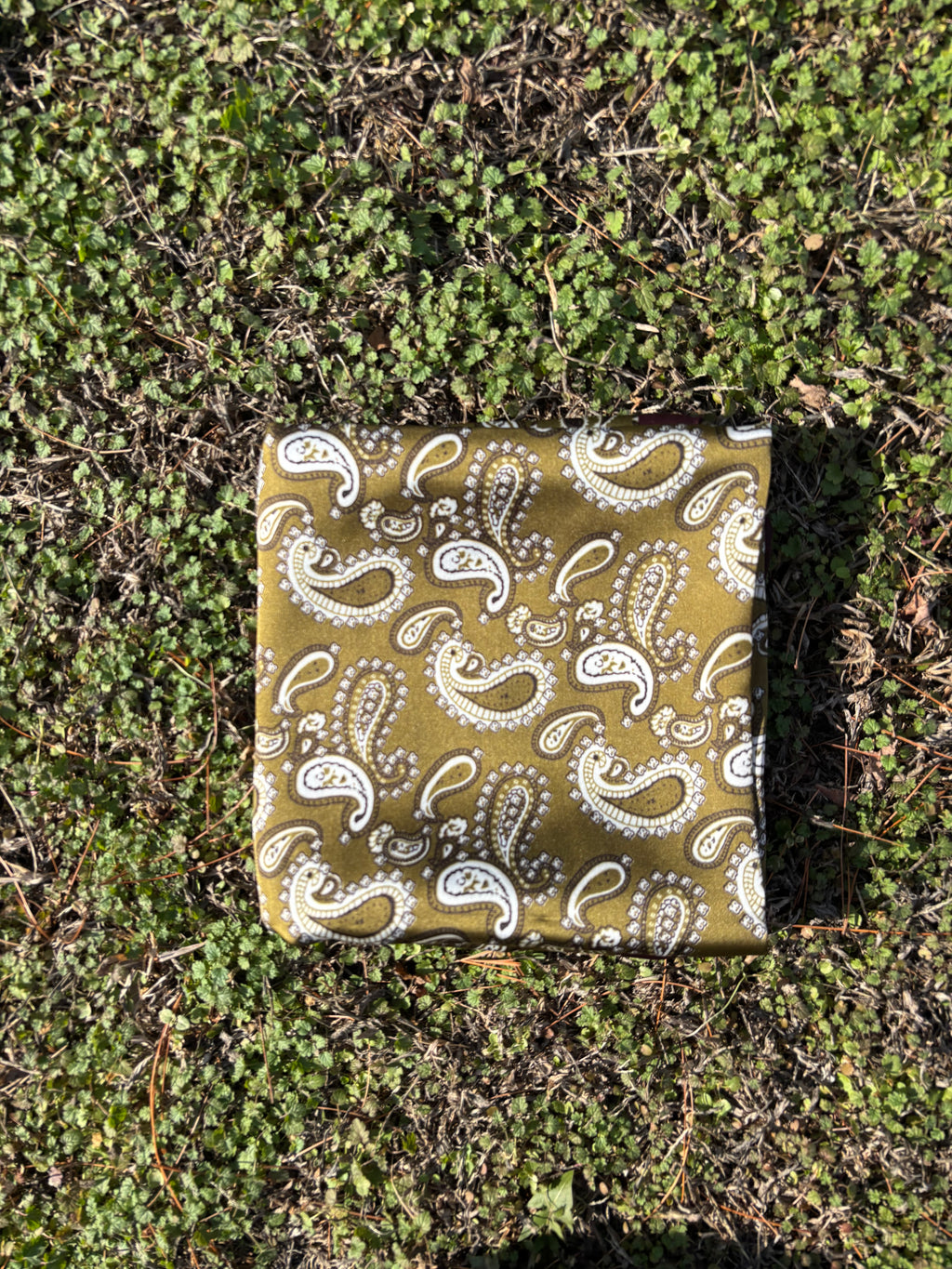 Olive/Burgundy Printed Headwrap/ Scarf