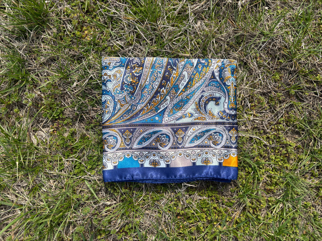 Royal Blue Printed Headwrap
