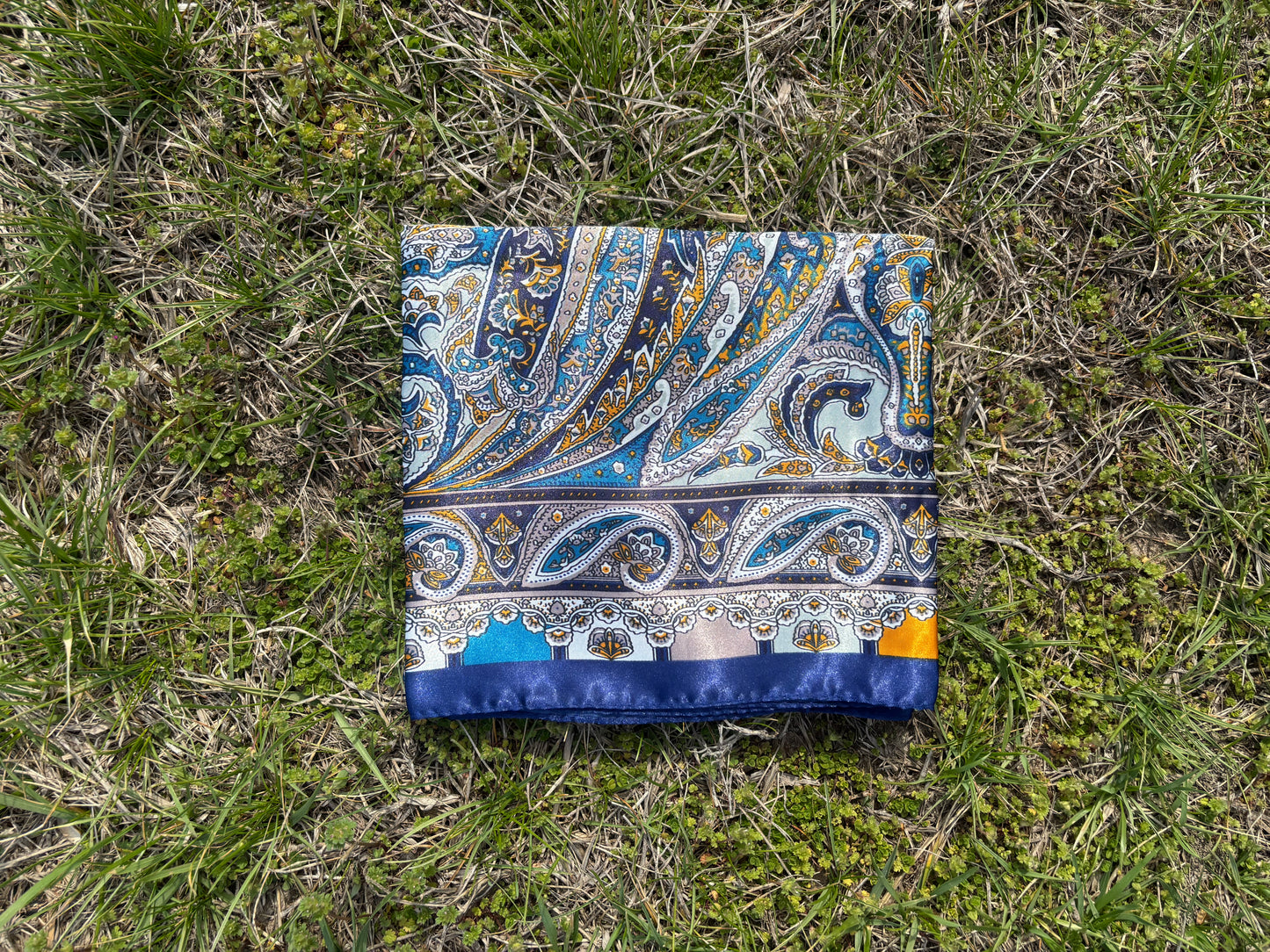 Royal Blue Printed Headwrap