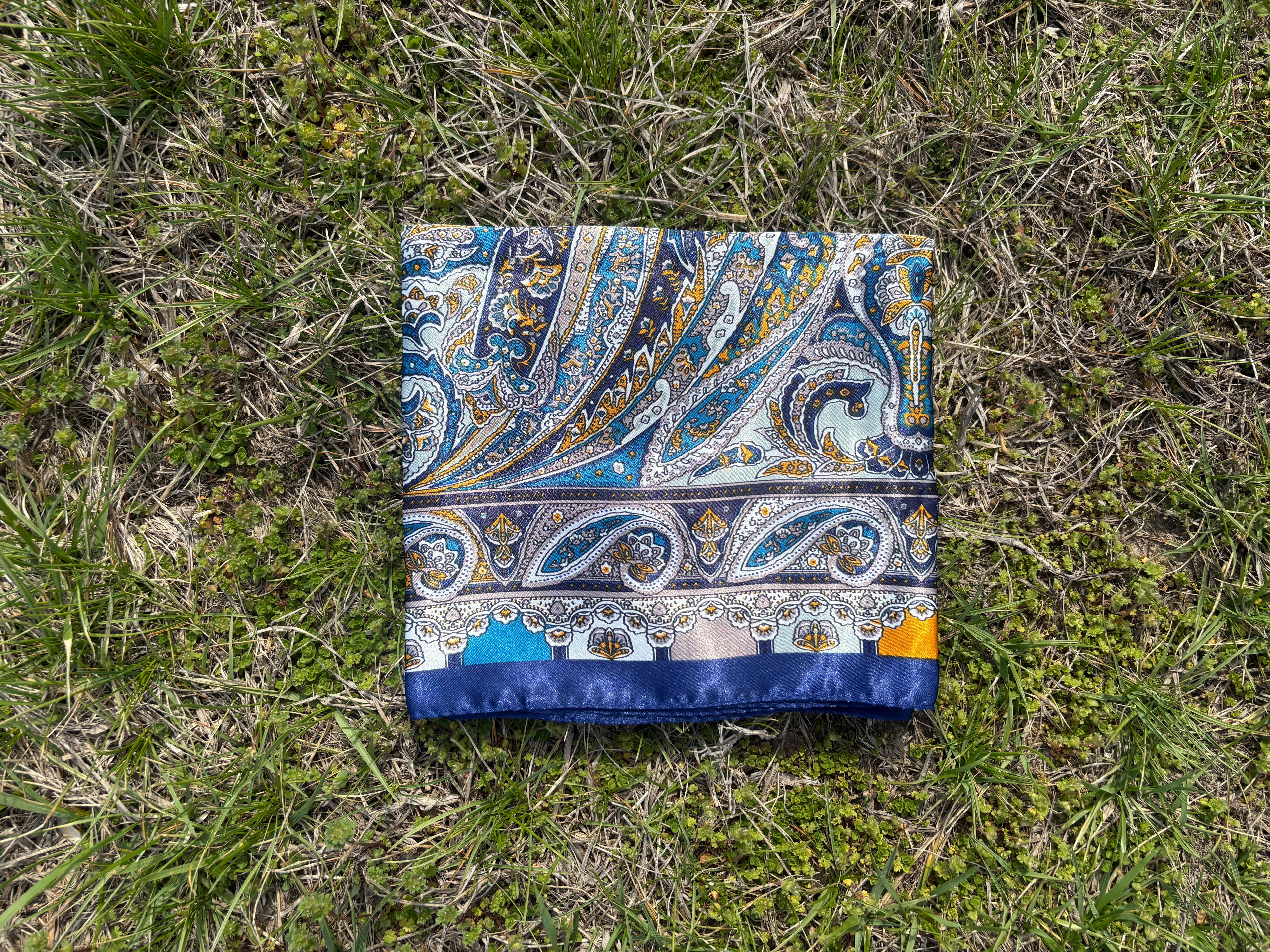 Royal Blue Printed Headwrap
