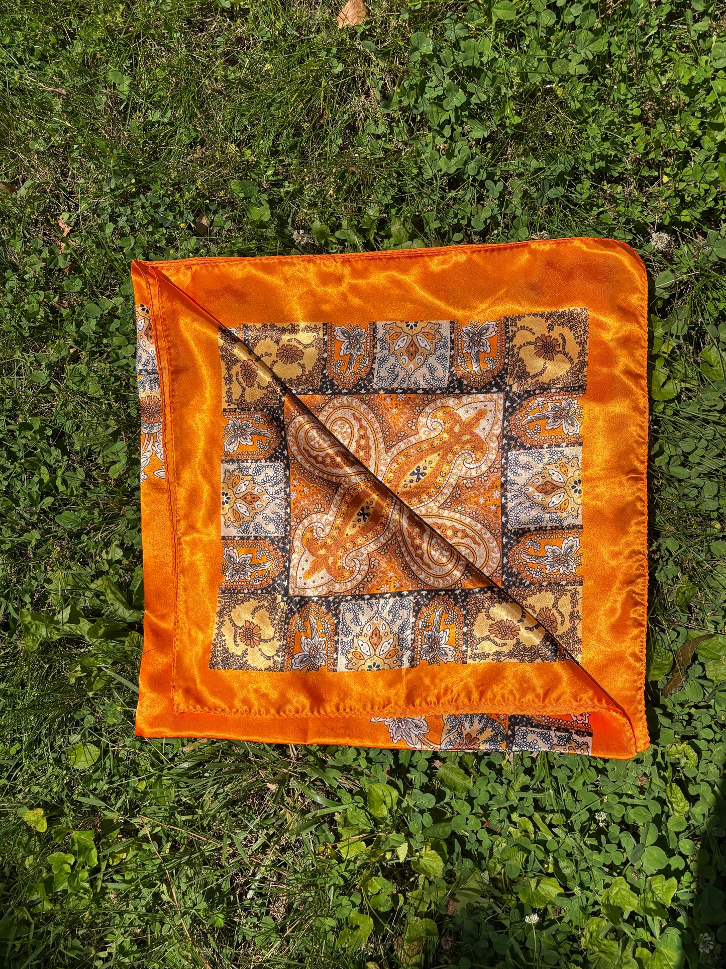 Orange Printed Headwrap