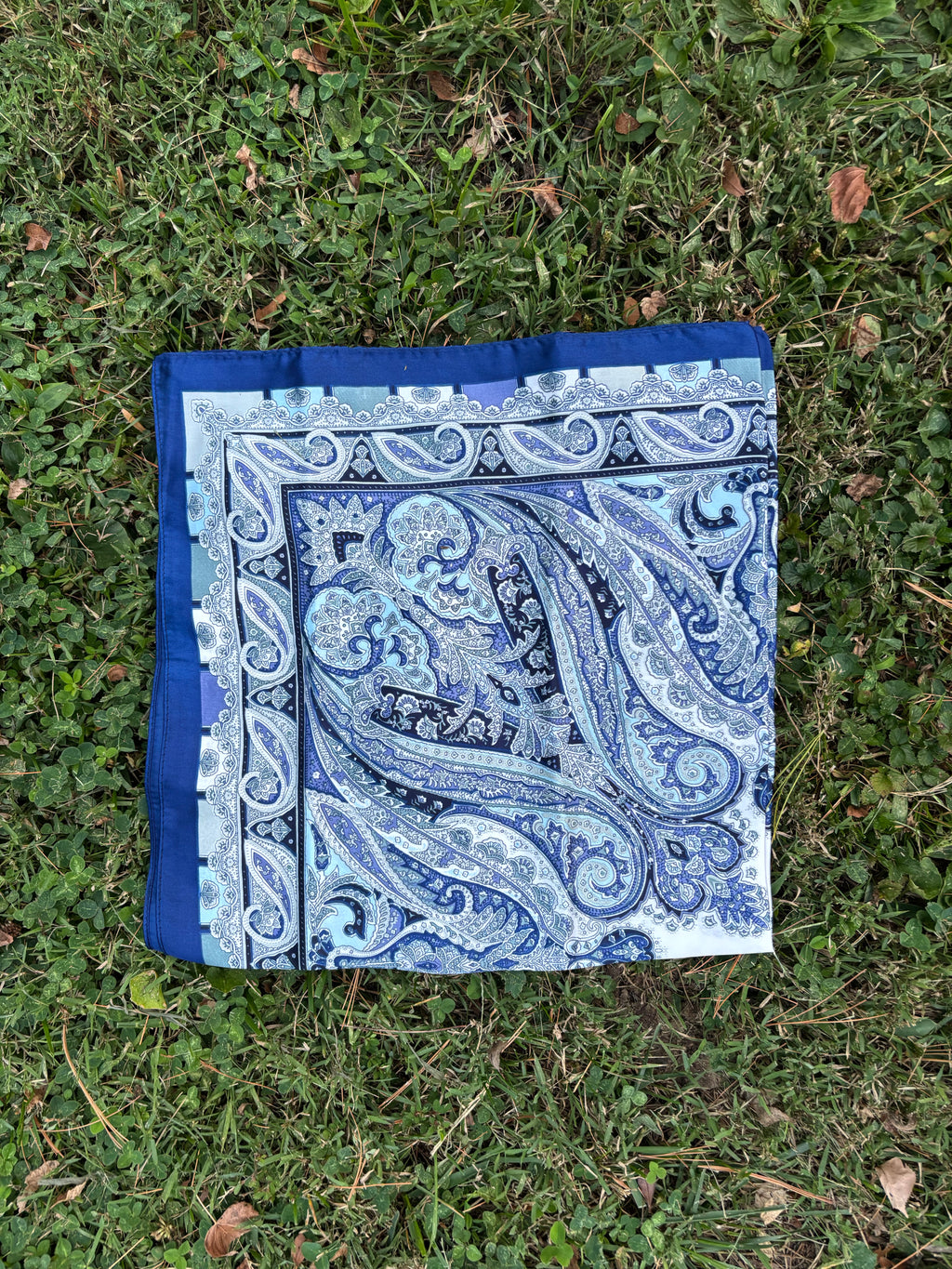 Blue Printed Headwrap