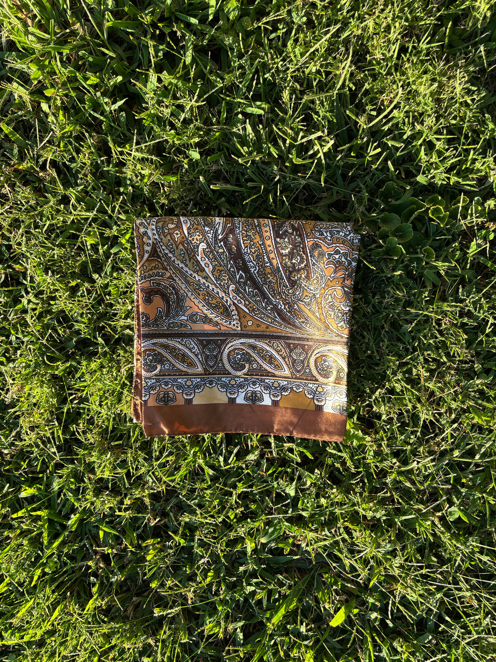 Brown Full Paisley Pattern Headwrap