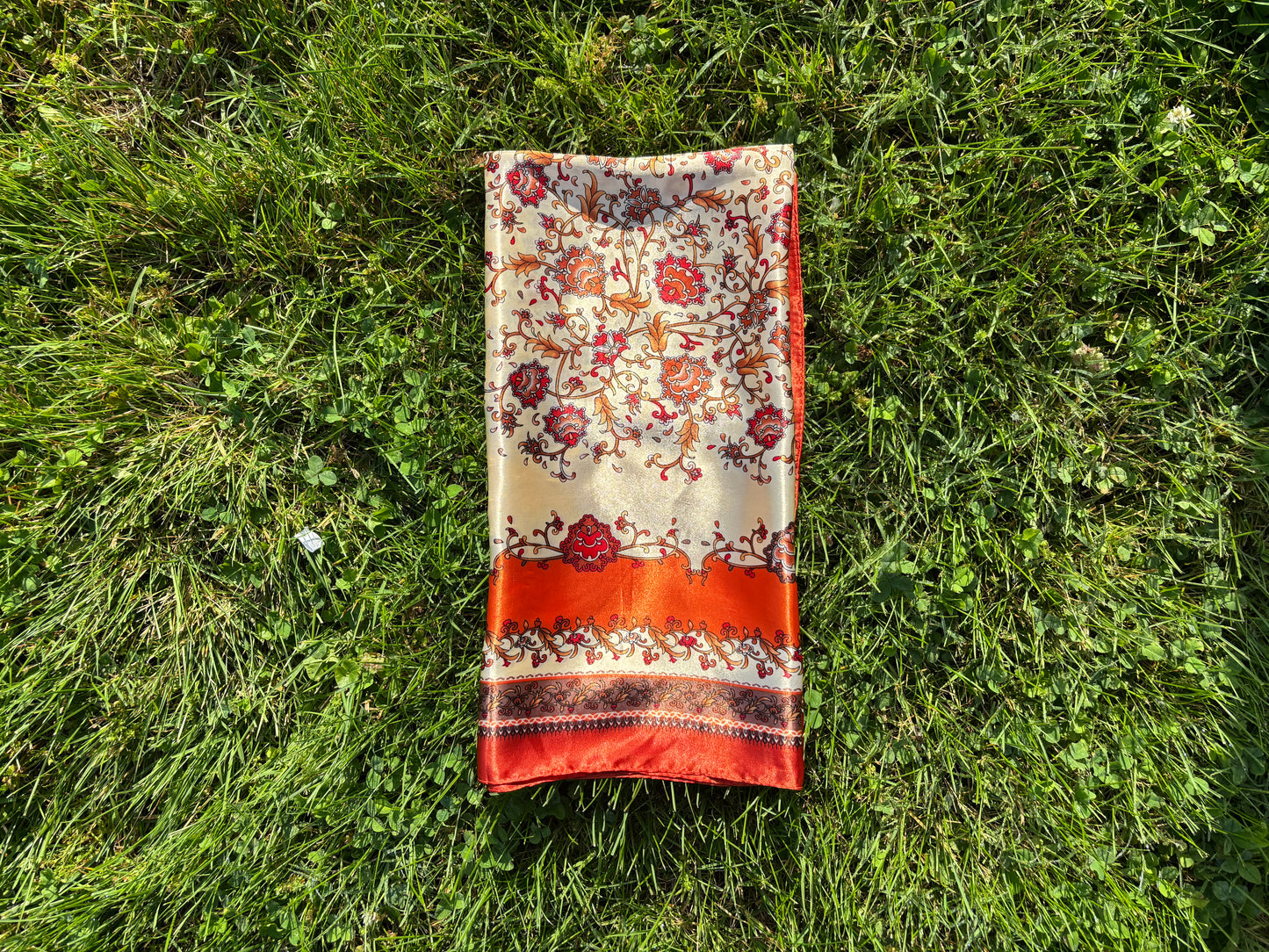 Rustic Orange Printed Headwrap