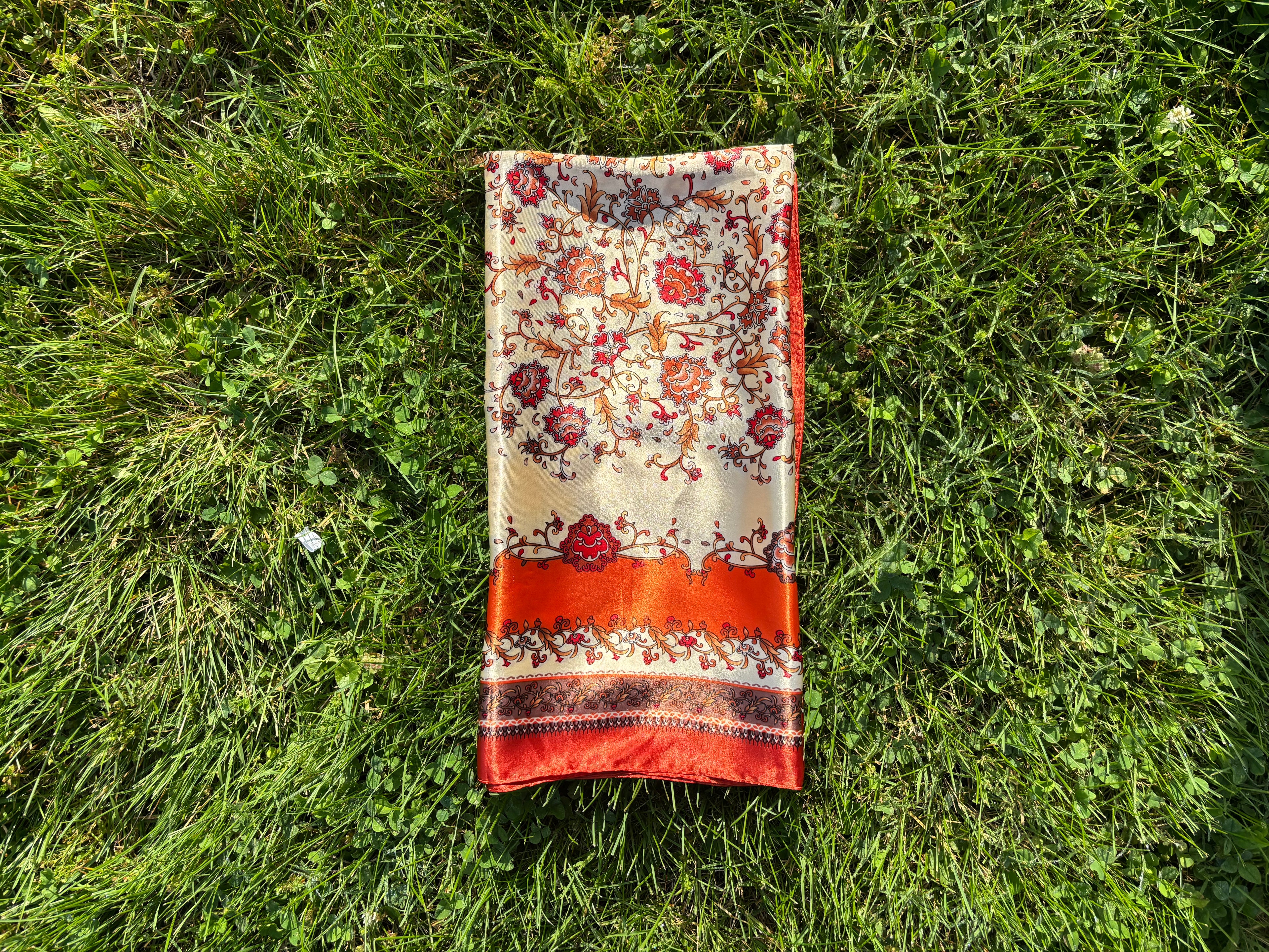 Rustic Orange Printed Headwrap