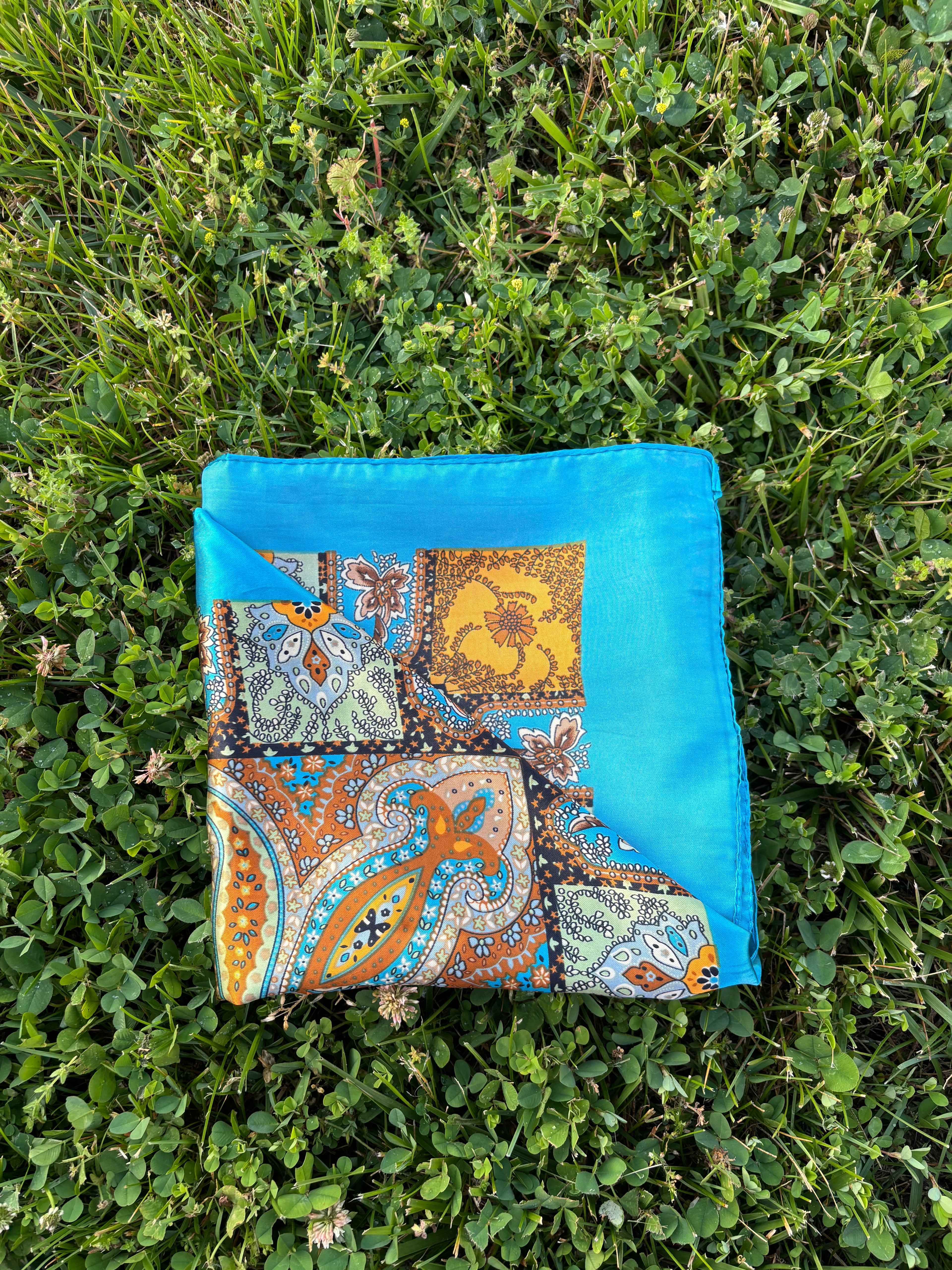 Blue Printed Headwrap