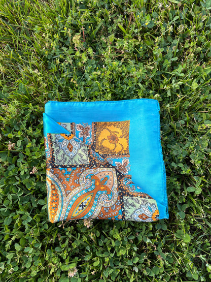 Blue Printed Headwrap