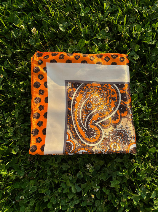 Orange Printed Headwrap / Scarf