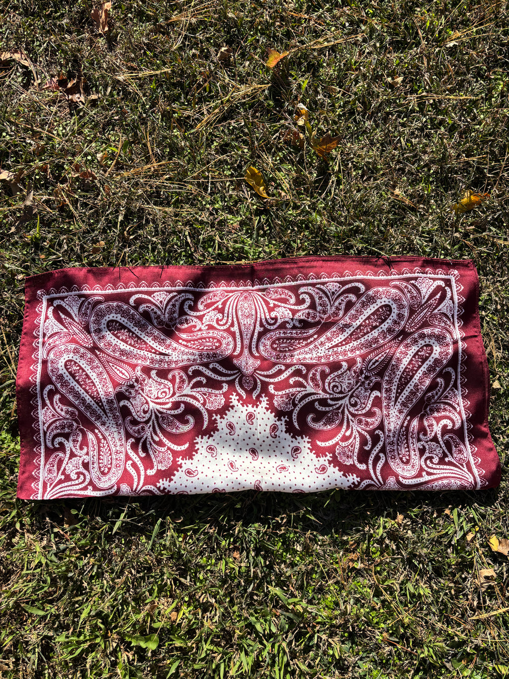Burgundy & White Printed Headwrap