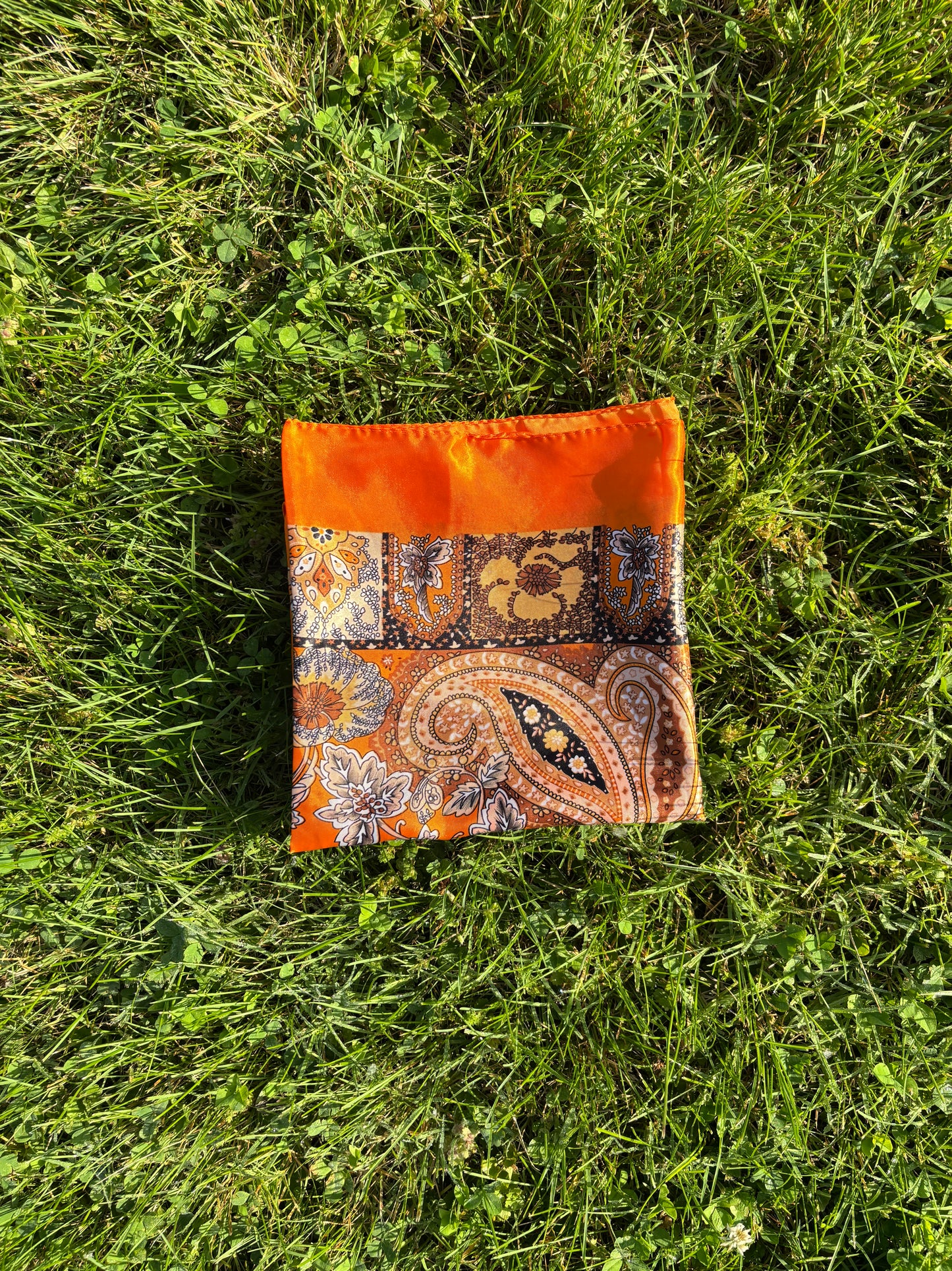 Orange Printed Headwrap