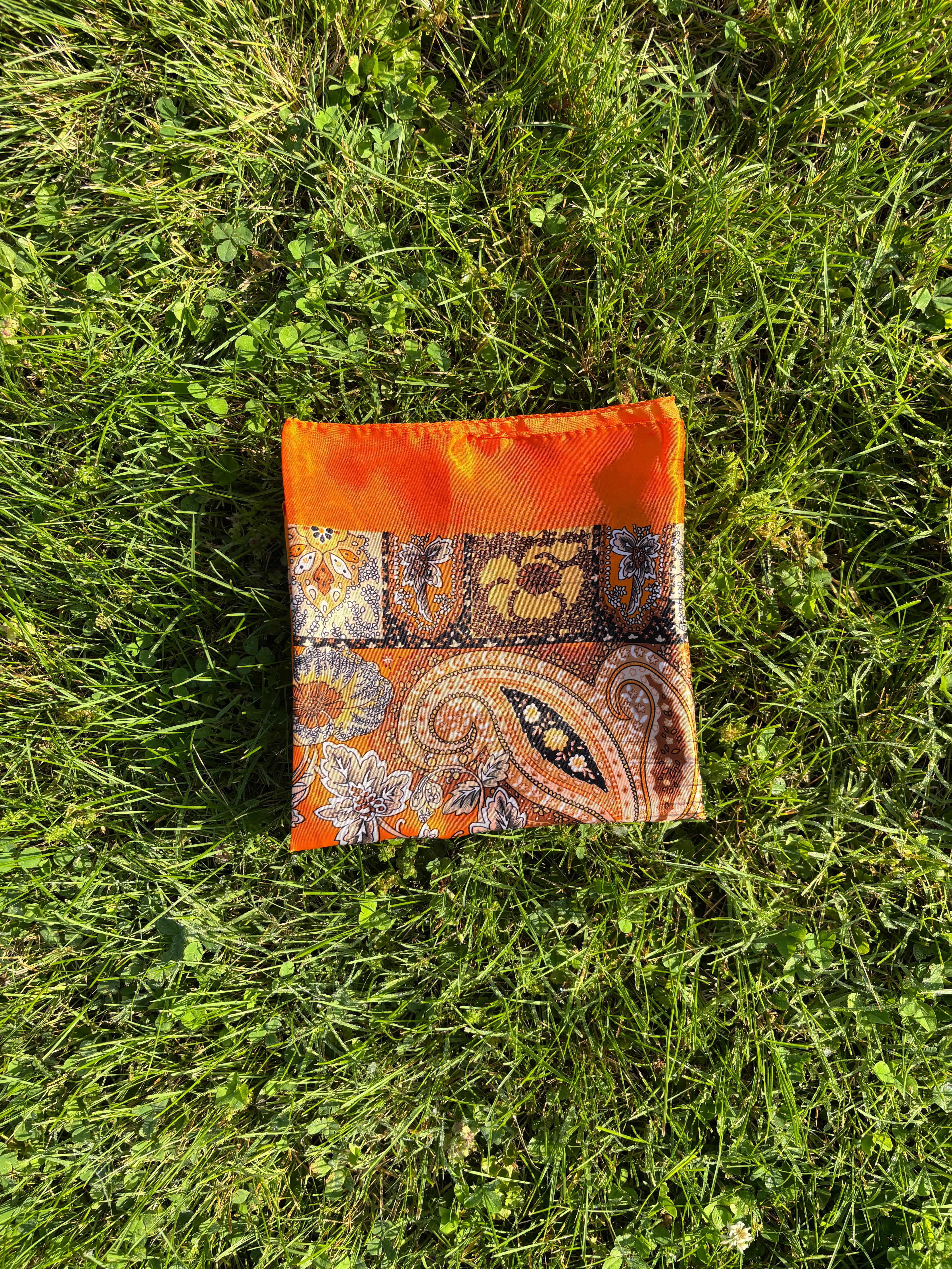 Orange Printed Headwrap