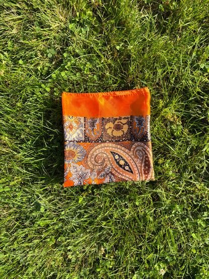 Orange Printed Headwrap