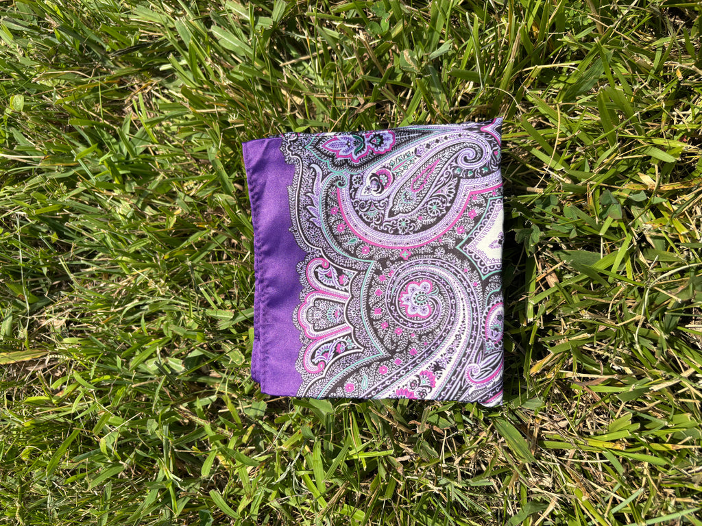 Purple Paisley Printed Headwrap