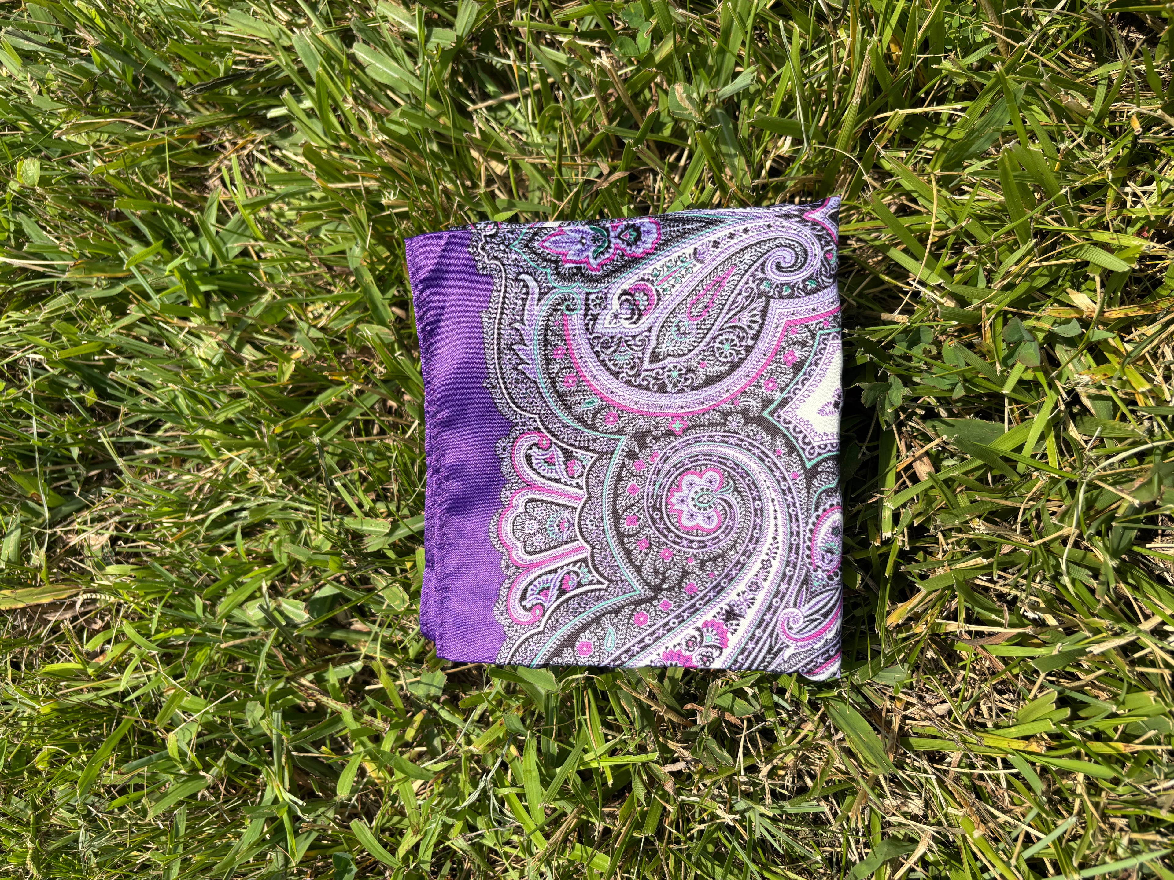 Purple Paisley Printed Headwrap