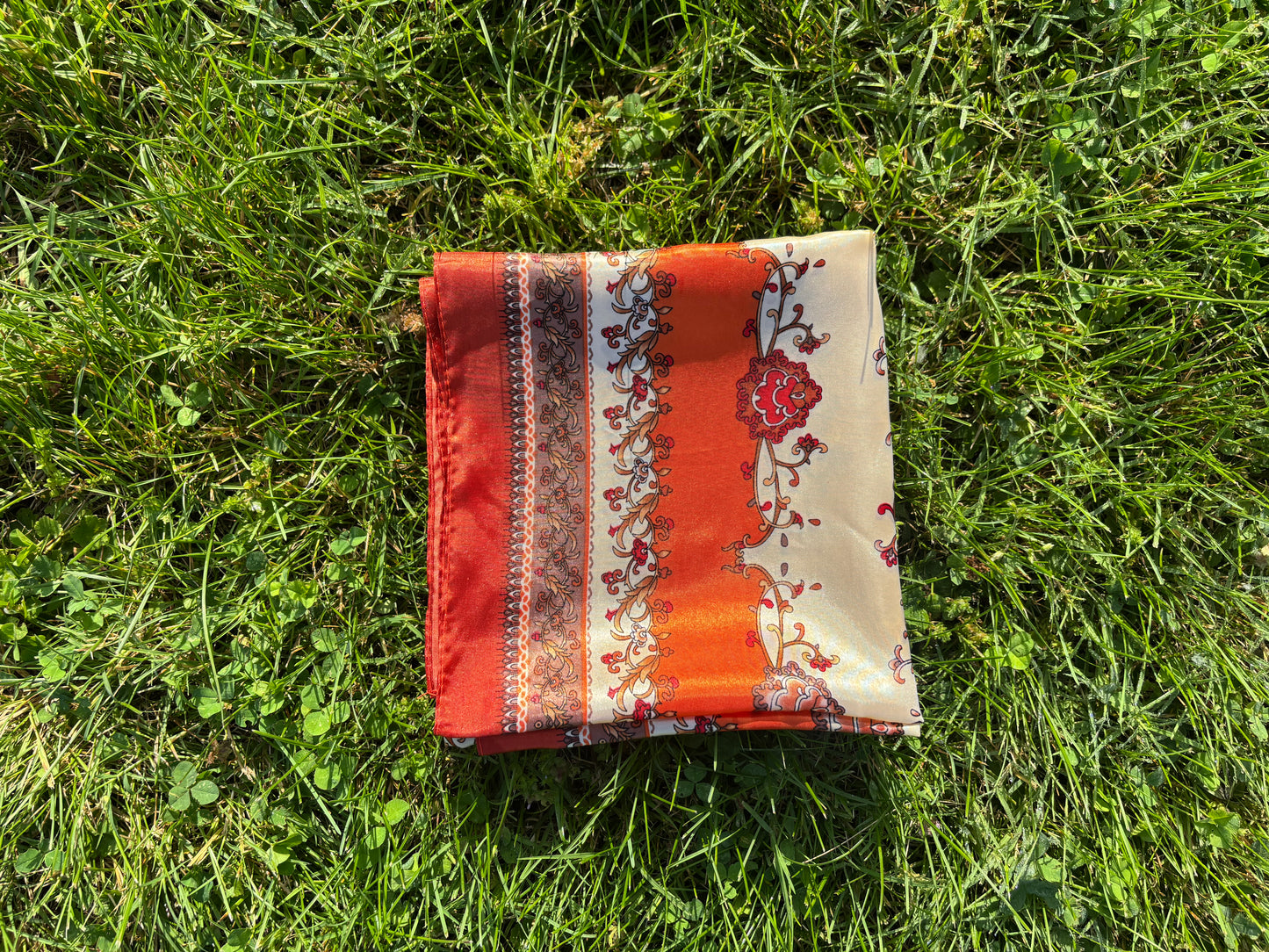 Rustic Orange Printed Headwrap