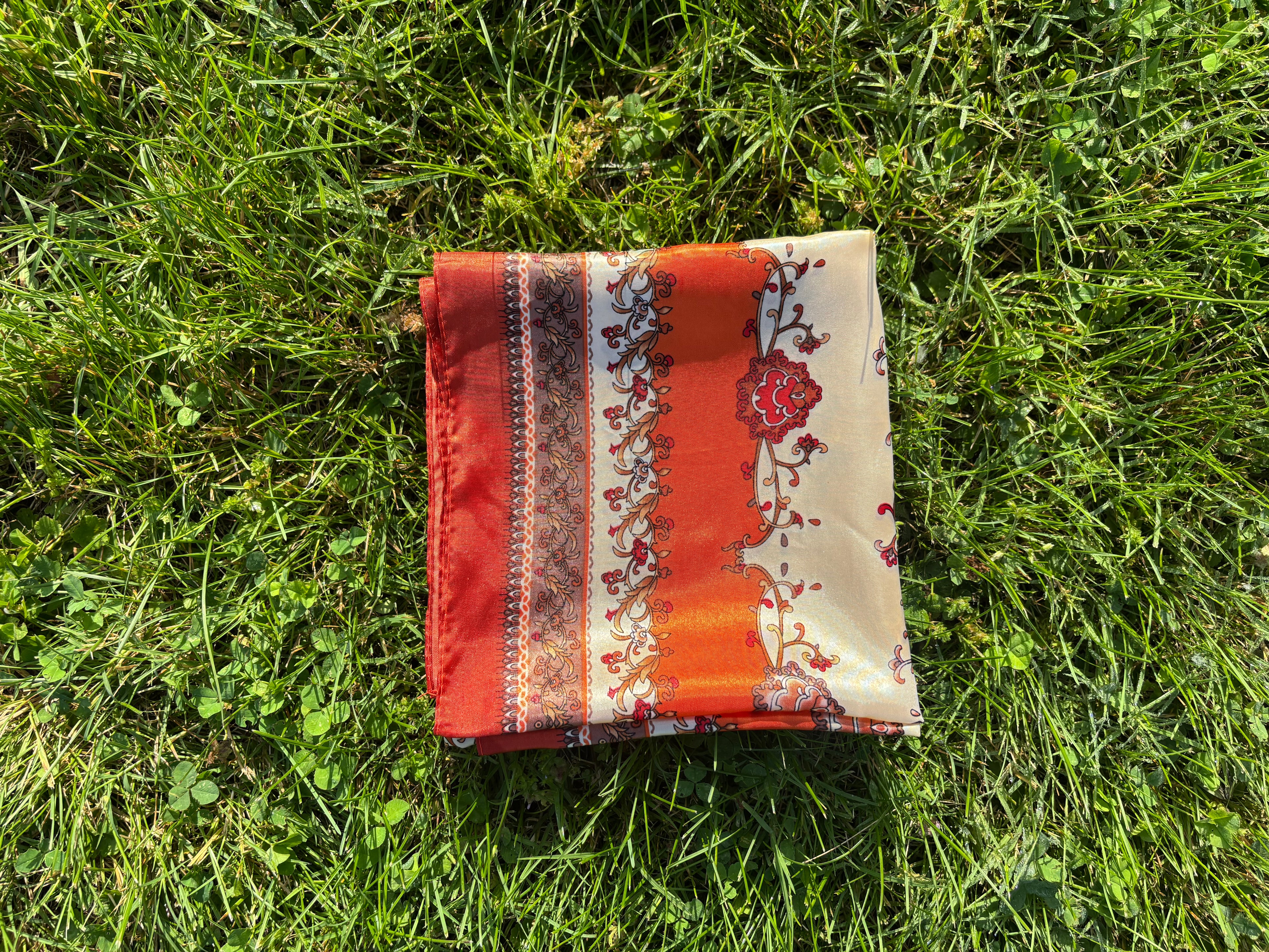 Rustic Orange Printed Headwrap