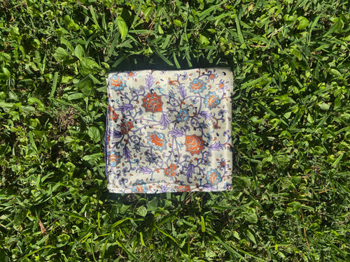 Beige & Purple Printed Paisley Headwrap