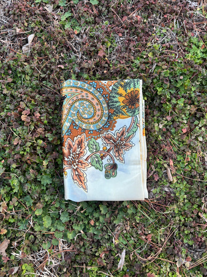 Beige Printed Headwrap