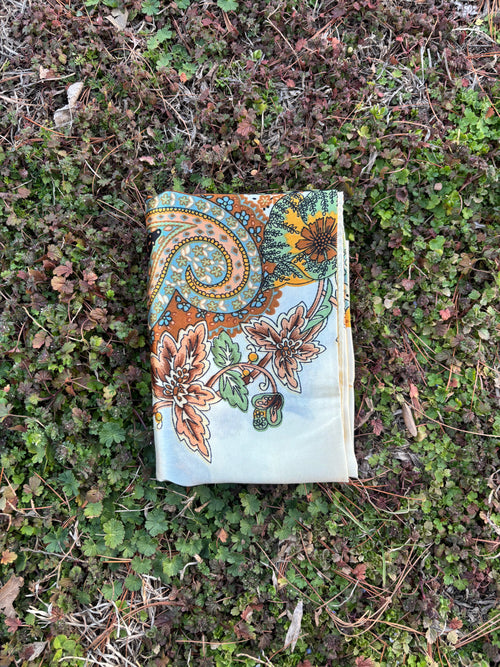Beige Printed Headwrap