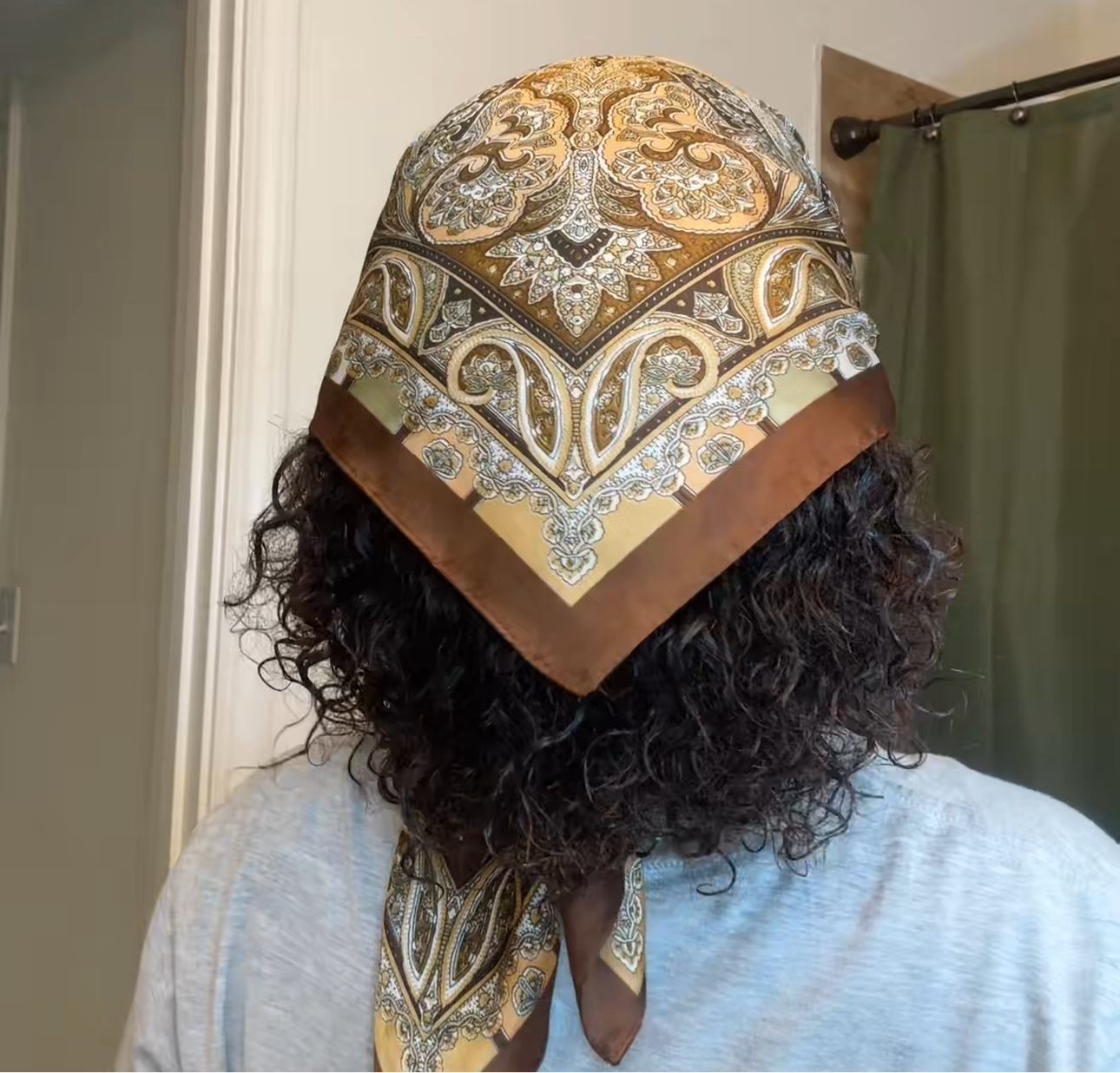 Brown Printed Headwrap