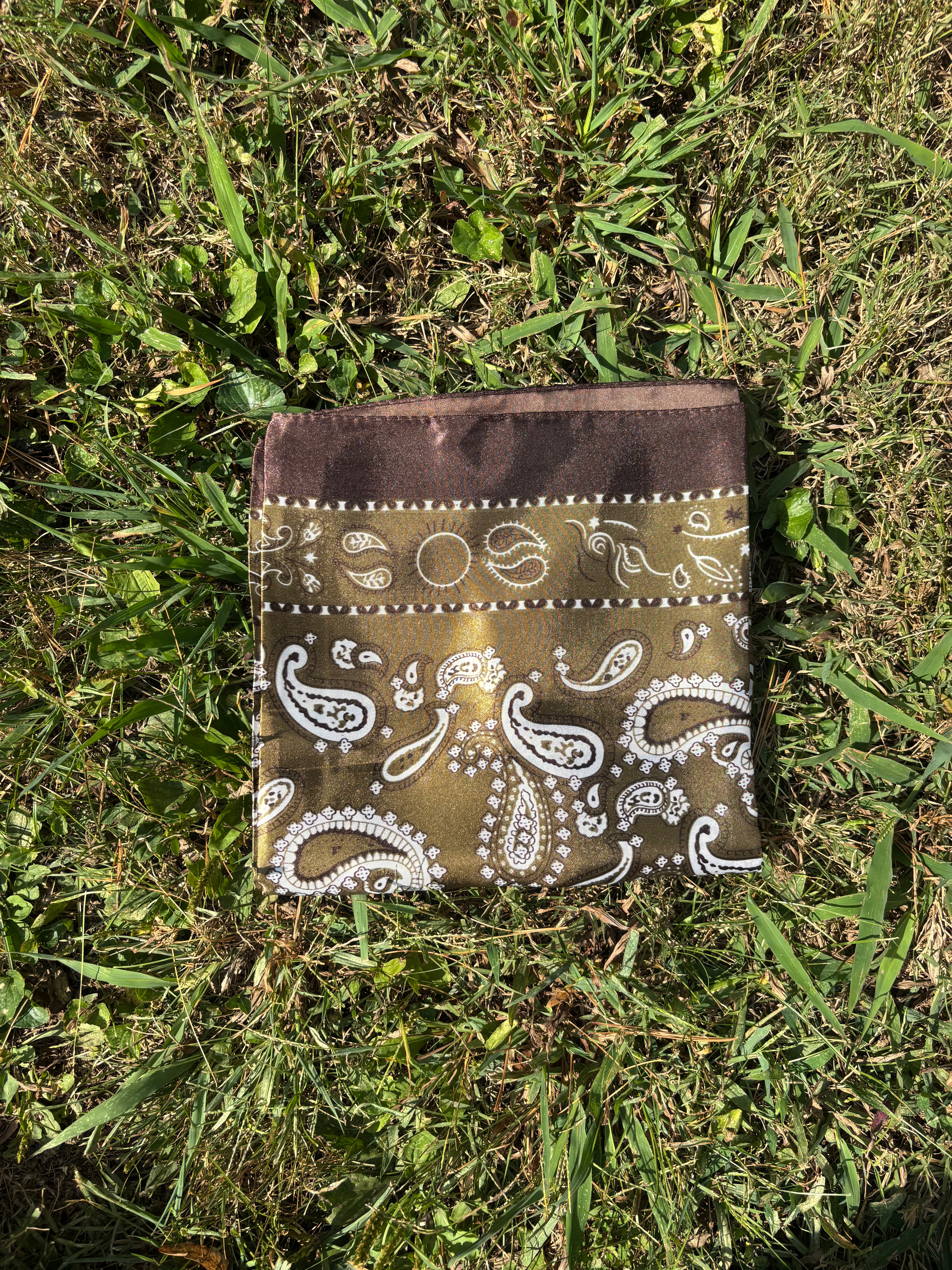 Olive/Brown Printed Headwrap