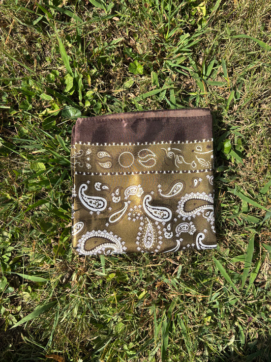 Olive/Brown Printed Headwrap