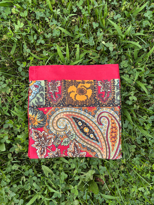 Red Printed Headwrap