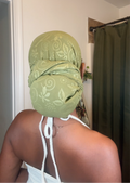Green Sheer Printed Scarf / Headwrap