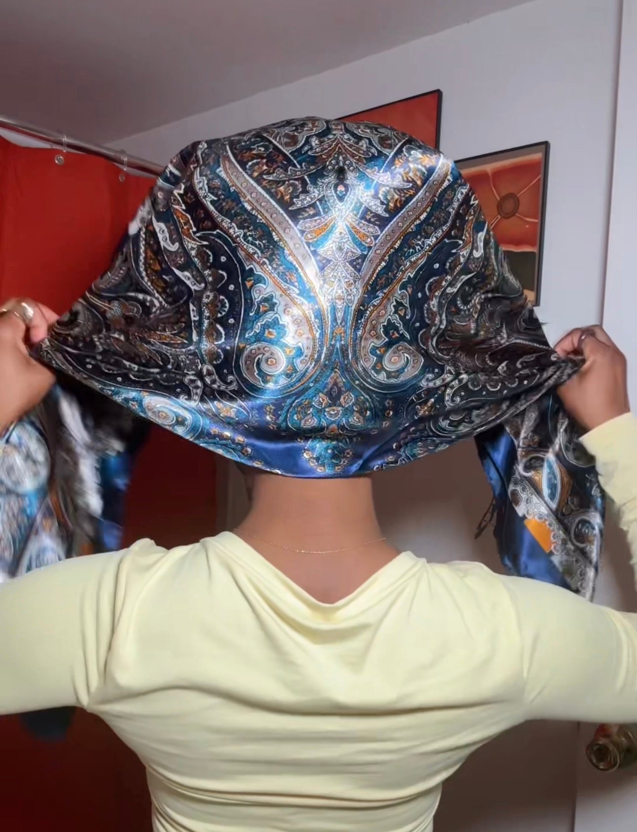 Royal Blue Printed Headwrap