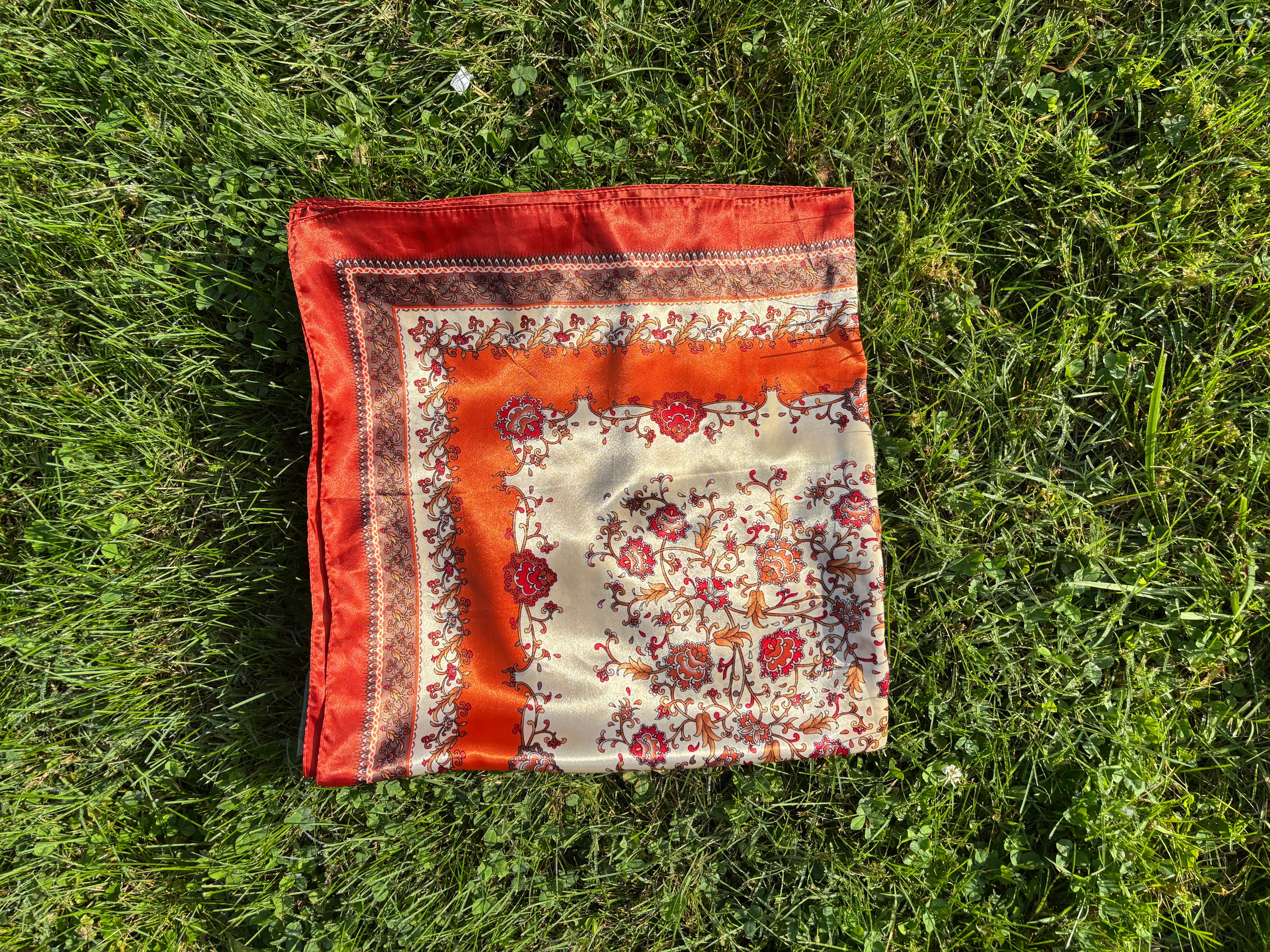 Rustic Orange Printed Headwrap