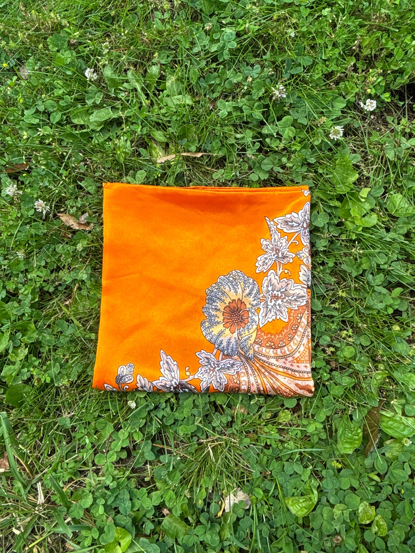 Orange Printed Headwrap