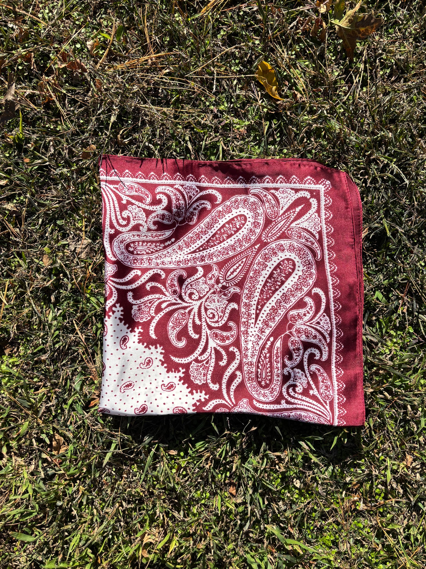 Burgundy & White Printed Headwrap