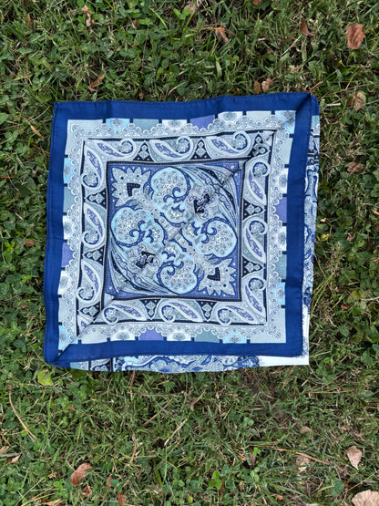Blue Printed Headwrap